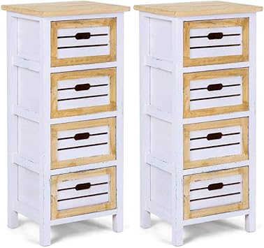 Amazon Com White Nightstands 2pcs With 4 Drawers Chest Tall