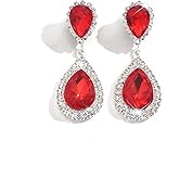 Sparkling Crystal Earrings for Women Vintage Rhinestone Teardrop Earrings Waterdrop Chandelier Drop Earring Statement Wedding Brides Dresses Party Prom Jewelry Accessary