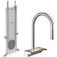 hansgrohe Aquno Select Brushed Nickel High Arc Kitchen Faucet, Kitchen Faucets with Pull Down Sprayer, Faucet for Kitchen Sink, Magnetic Docking Spray Head, Polished Nickel 73831831