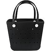 Chokoter Beach Bag, Waterproof Beach Tote, Rubber Medium Tote Bag, Washable and Durable Open Handbag for Boat Pool Sports