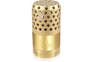 Brass Foot Valve 3/4 inch NPT Heavy Duty Spring Mesh Check Valve Female Connection One Way Foot Valves Backflow Preventer wit