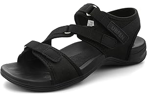UBFEN Womens Hiking Walking Sandals Water Comfortable Athletic Outdoor Shoes Sport Arch Support Three Adjustable Straps