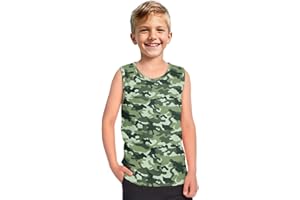 Fishoutleap Boys Tank Tops Size 2-12 Athletic Breathable Sleeveless Muscle T-Shirts for Kids