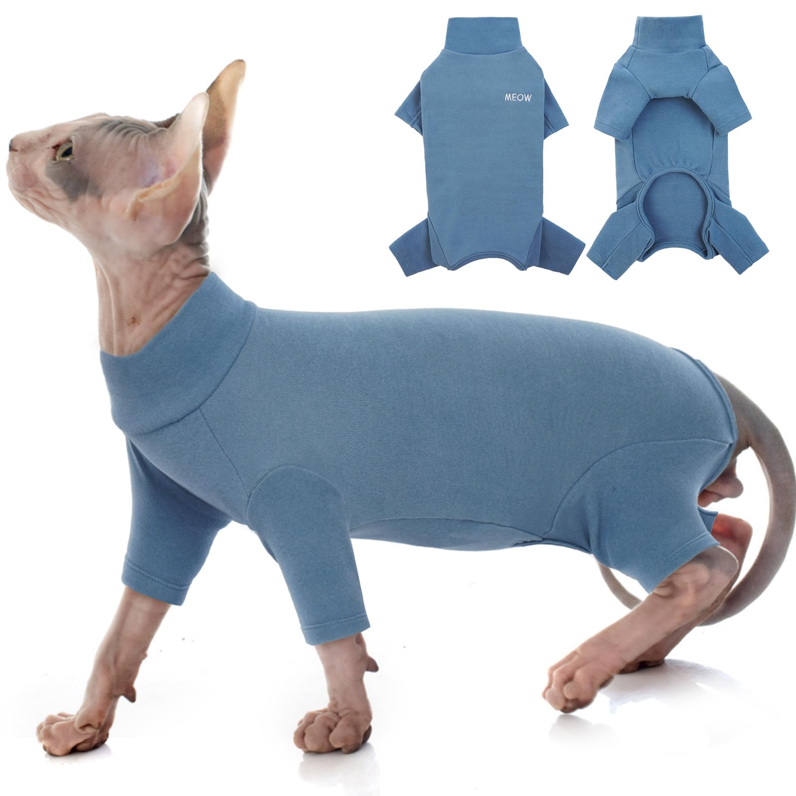 Cat Pullover, Cat Warm Jumper Kitten Pullover Small Cat Jacket(Blue, S)