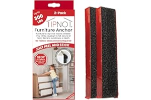 TipNot Furniture Anchor, No-Tools-Required, Aesthetically Pleasing - Invisible Once Installed, Furniture Wall Anchor to Child
