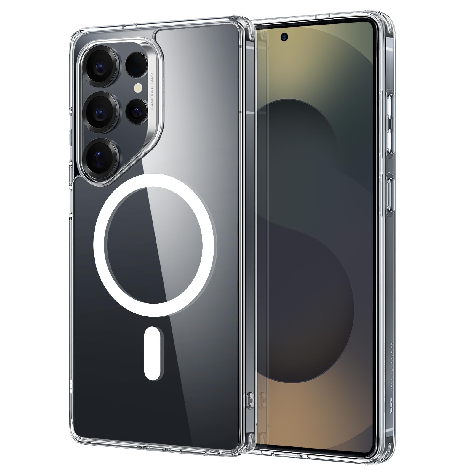 Photo 1 of ESR for Samsung Galaxy S25 Ultra Phone Case, Compatible with MagSafe, Magnetic Case for S25 Ultra, Military-Grade Protection, Yellowing Resistant, Classic Series, Clear