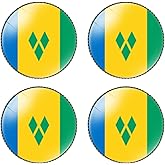 HSQCEZ 4 Pcs St. Vincent and the Grenadines Flag Pin Round 1 Inch, Lapel Pins Souvenir Badge for Hat Clothes Backpack ,Saint Vincent Flag Brooch Accessories Party Favors,Patriotic Pin Accessories for Men/Women