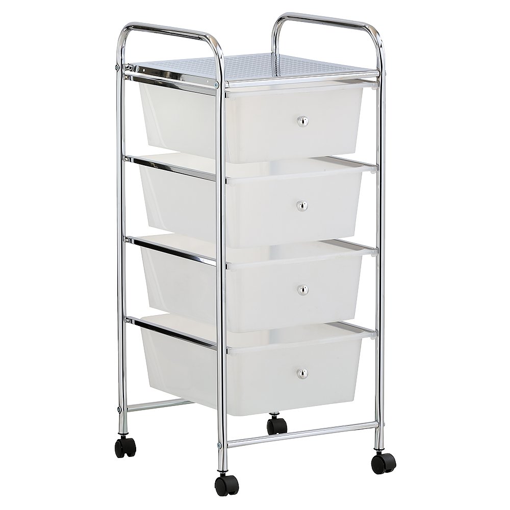 Tatkraft Kamilla Bathroom Trolley 4 Drawers Chrome Plated Steel 32X36