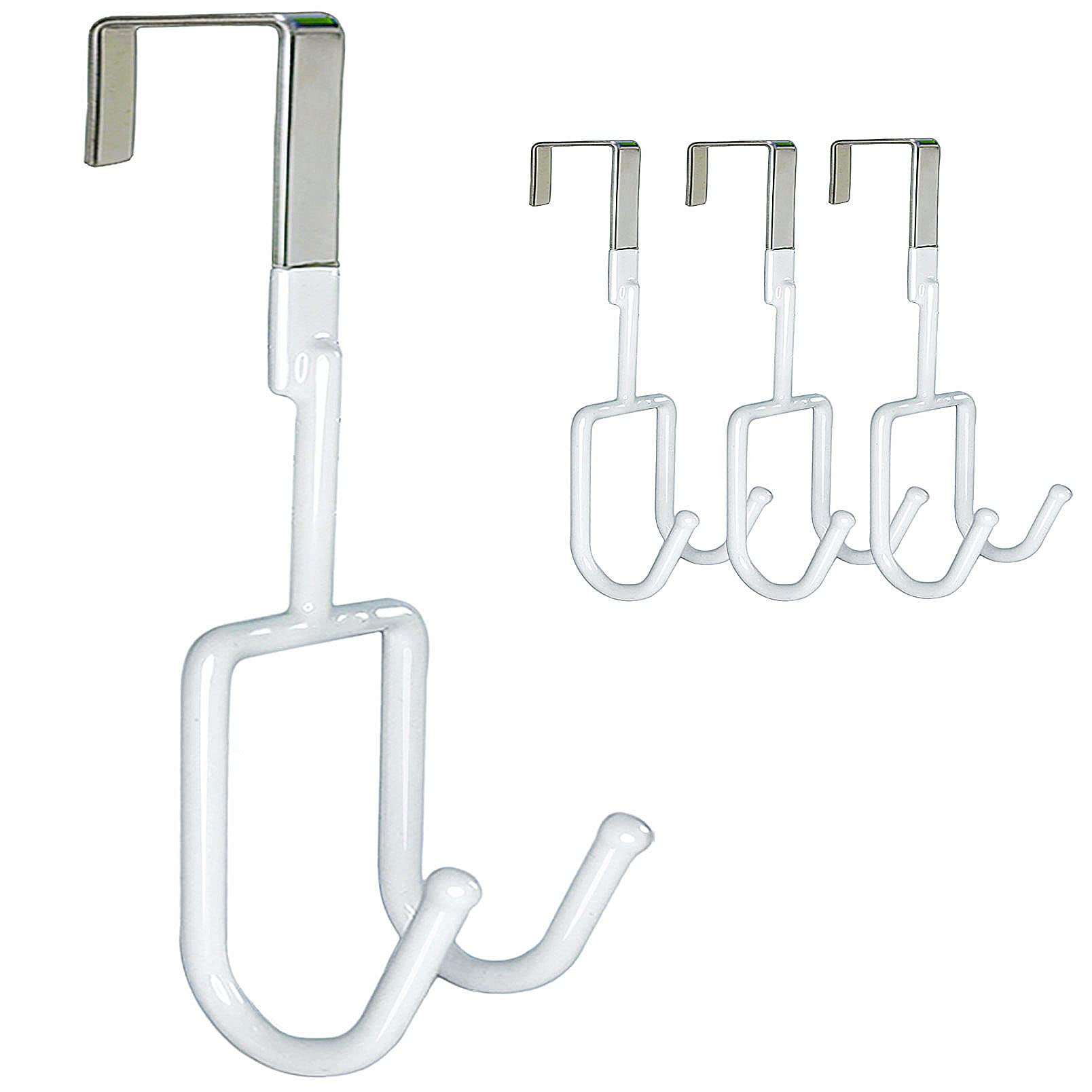 Photo 1 of VESONNY Over The Door Hooks - 4 Packs Over The Door Hanger, Soft Rubber Surface Prevent Scratches, Heavy-Duty Over Door Hooks for Hanging Clothes, Coats, Robes, Hats, Towels (White)
