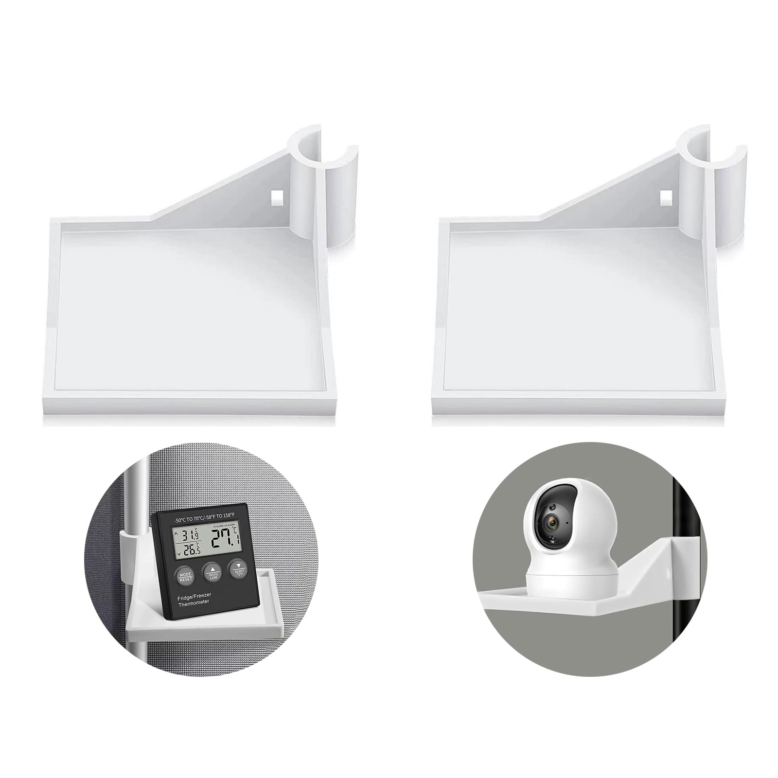 Newyuan Grow Tent Corner Shelf, Accessories Shelves for Place The Hygrometer Camera and Planting Equipment, for Grow Tent Poles 16mm (2, White)