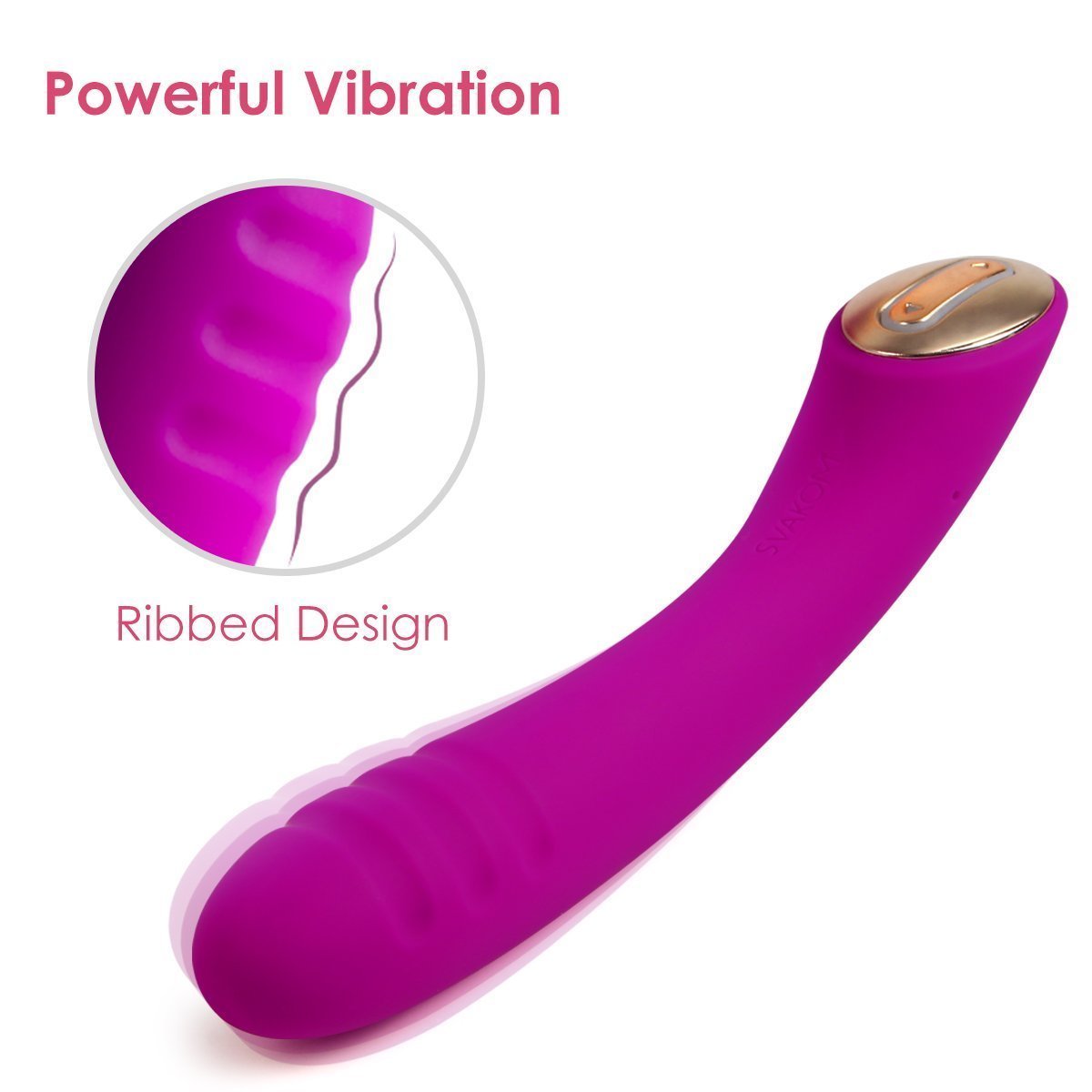 SVAKOM Becky Vibromasseur Stimulateur Wand Clitoris Point G Masseur Sextoy pour Femme avec Tête Nervuré ( Violet)