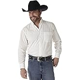 Wrangler Mens George Strait Solid Black Long Sleeve Button Down Shirt