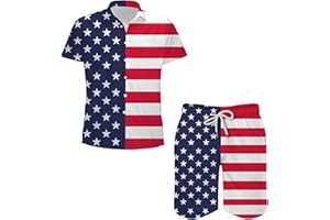 Arssm Mens 80s 2 Pieces Outfits Vintage Shirts and Shorts Set Disco Beach Outfit Retro Active Tracksuits for 80s 90s Party