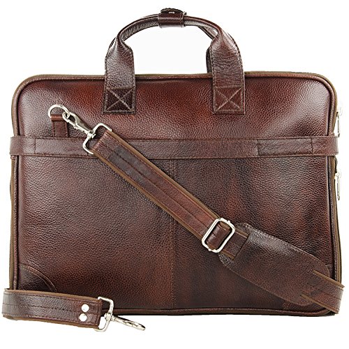 100% GENUINE LEATHER TAN LAPTOP BAG for MEN AND WOMEN | UNISEX - 15.6 inches sleek expandable crossover shoulder strap sling MESSENGER BAG | OFFICE BAG/PORTFOLIO BAG ideal for 13/14/15.6 LAPTOP/MACBOOK by LeWIS thoughtfully designed and handcrafted LEATHER BAG.