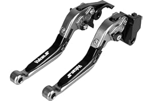 GYMARK Brake Levers Motorcycle Clutch Levers Set Foldable Extendable CNC Fit for Kawasaki Vulcan S 650 2015-2023 Adjustable (Titanium&Black)