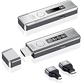 Wireless HDMI Transmitter and Receiver Kit, 4K Input to 1080P Output @60Hz, Plug & Play 165ft/50m Long Range via 2.4G/5G Dual Band for PC, Laptop, TV Box, Projector, Camera, Monitor -Grey