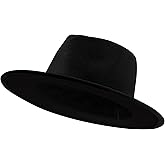 jingsha Fedora Hats for Men & Women Wide Brim Fedora Felt Panama Hat Men's Dress Hats with Belt Buckle