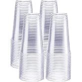 GUSTO [24 oz. - 100 Pack] Crystal PET Clear Plastic Cups for Party - Ideal for Cold Beverages, Smoothies, and Parties-(Formerly Comfy Package)