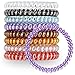 VEGOLS 8 Pcs Spiral Hair Ties No Crease, Colorful Coil Hair Ties, Elastic Hair Coil Ties, Traceless Phone Cord Hair Ties - 8 Multicolor