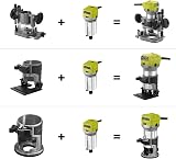 DEWINNER Electric Hand Wood Trimmer Router 220V 710W with 3 Bases view 5