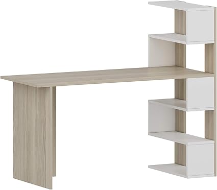 Homidea Deluxe Bureau Computer Workstation Home Office Desk Writing Table With Shelf Unit In Modern Design Avola White Amazon Co Uk Kitchen Home