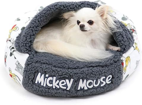 Amazon 犬 寝袋 ペットパラダイス ディズニー ミッキーマウス 遠赤外線 手書き風 丸型 カドラー 50 17cm ペットパラダイス ペット用品 通販
