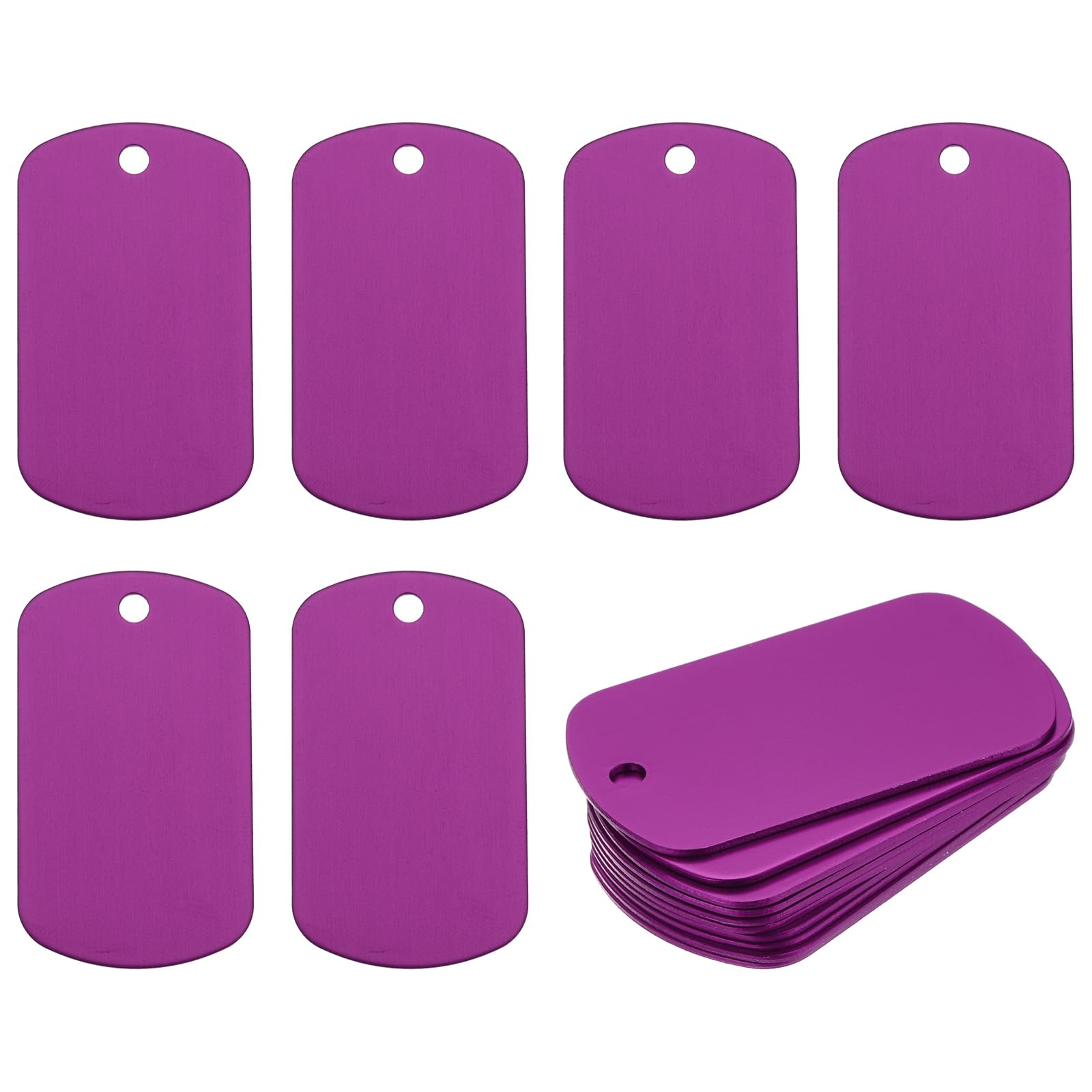 Rebower Aluminum Blank Tags Engraving Metal Stamping Blanks,[for Number Tag, Dog Tag,Pendant Decoration] - 2 x 1.2 Inch/Purple / 25 Pcs