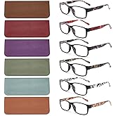 BLS BLUES Reading Glasses for Women/Men Blue Light Blocking, Fashion Readers Anti Eye Strain/Migraine Eyeglasses 6 Packs/Case