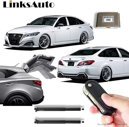 Amazon Toyota Crown 2系非搭載 Linksauto電動パワーバックドアキットが登場 待望のパワーゲート スライドドア ダンパー トランク 自動開閉 リモコン操作 オート パワー パワーリアゲート オートテールゲート バックドア 車 バイク