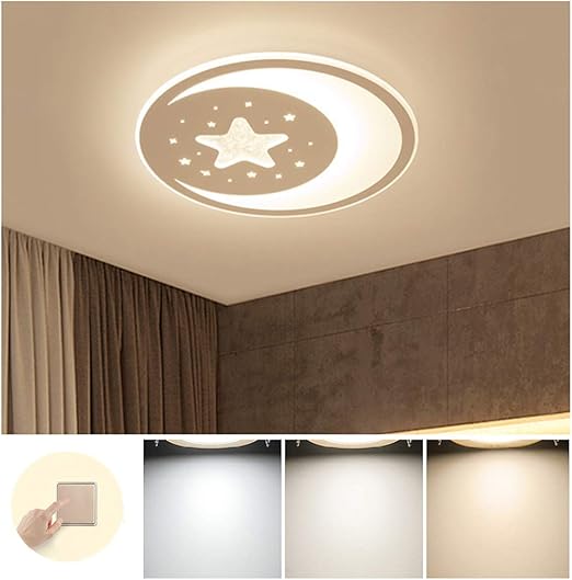 28w lampara de techo led regulable moderno infantil luz de techo colgante estrella y luna lampara plafon creativo decoracion iluminacion nino nina