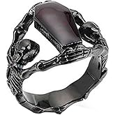 JAJAFOOK Punk Vampire Coffin Ring Skull Rings for Men 316L Stainless Steel Gothic Vampire Coffin Ring