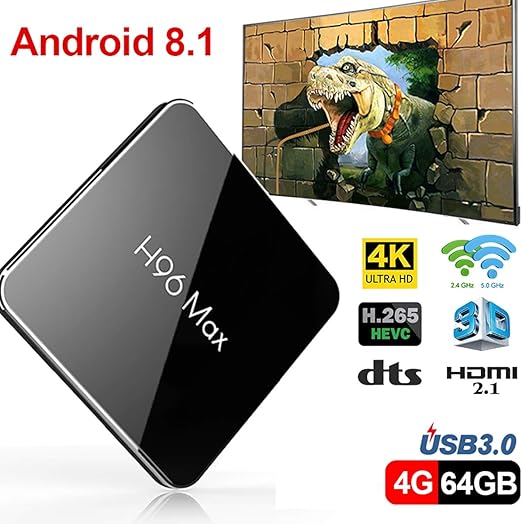 WXJHA Android 8.1 TV Box 4 GB de RAM DDR4 Box 64 GB ROM de Smart