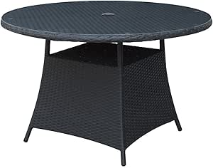 Moderno al aire libre Patio mesa de cristal de 60 pulgadas de diámetro