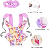 Aolso Baby Doll Carrier Purple 14-18 inch Cotton Front Back Carrying Adjustable view 3