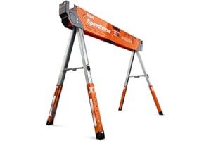 Bora Portamate Speedhorse XT Adjustable Height Sawhorse-Single Piece Stand with 30-36 inch adjustable Legs,Metal Top for 2x4,Heavy Duty Pro Bench Saw Horse for Contractors,Carpenters-PM-4550 Orange