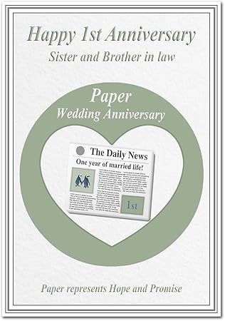 1st Wedding Anniversary Cards First One 1 Year Paper Unique Happy Greeting Ist Sister And Brother In Law Card News Paper Amazon Co Uk Office Products