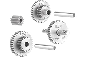 CrazyHobby Transmission Gear Set Stainless Steel High Speed Diff Gear for Traxxas TRX4M TRX4MT 1/18 RC Crawler Upgrades (9.7:1)