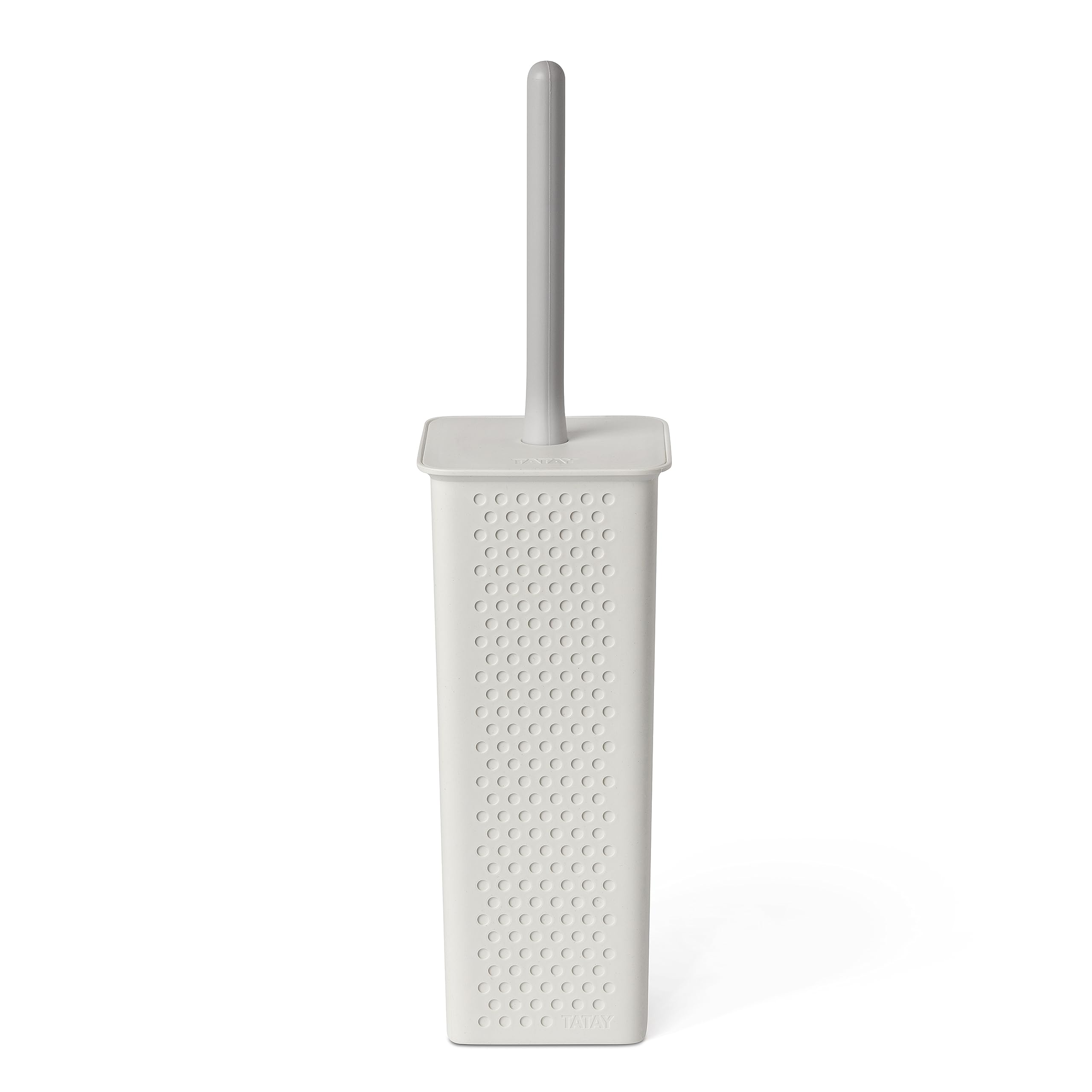 TATAY Toilet Brush | BPA-Free Recycled Plastic Toilet Brushes | Made in Spain | Compact and Functional Design | 9.5 x 9.5 x 39.5 cm - Bohol Collection - White — image 1