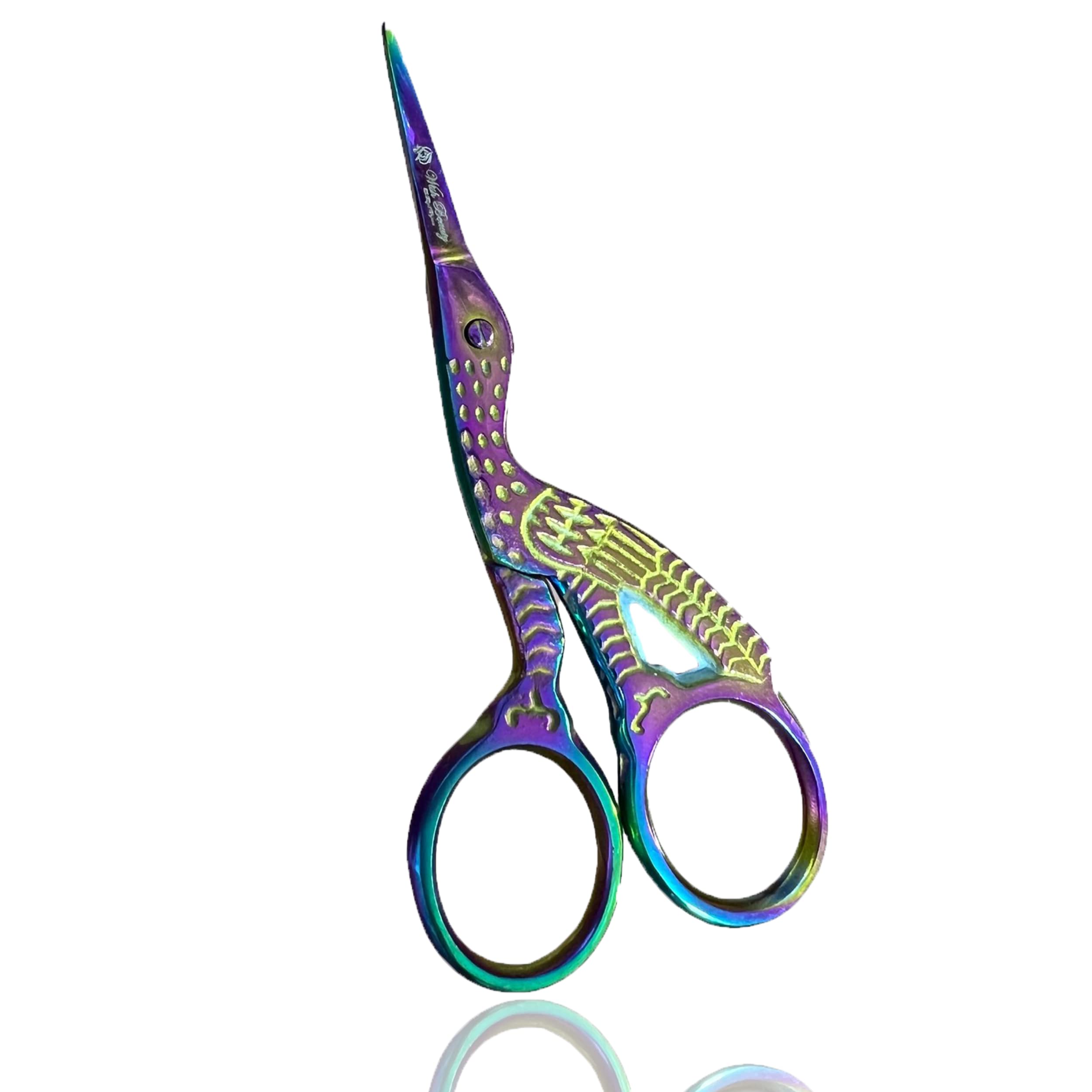 Wishbeauty Small Sewing Scissors 3.5 Inch - Multi-Colour Rainbow Embroidery Shears - Mini Sharp Pointed Crafting Scissors for Thread Snapping, Fabric & Travel