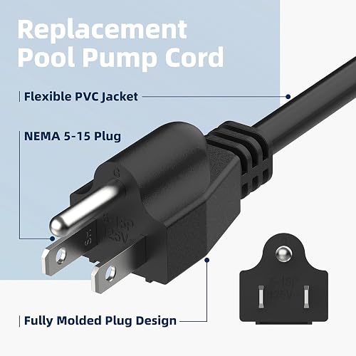 95104L 18AWG Replacement Power Cord For SKILSAW Worm Drive Saws - Heavy Duty 8.1ft Cable (Fits SPT77WM, HD77)