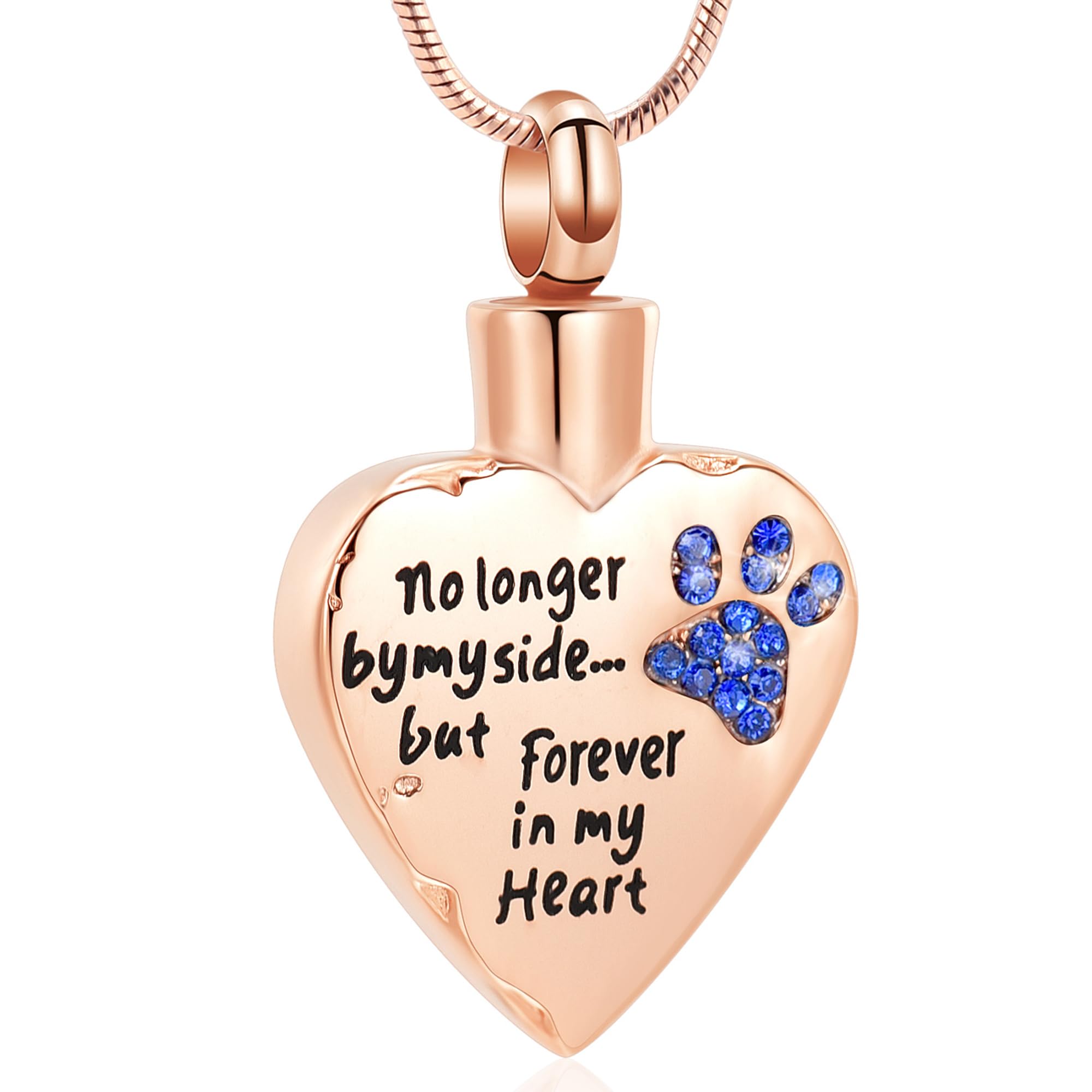 VCCWYQK Urn Necklace for Ashes Personalized Urn Pendant Heart Necklace Pets Paw Print Keepsake Waterproof Memorial Gifts for Dogs