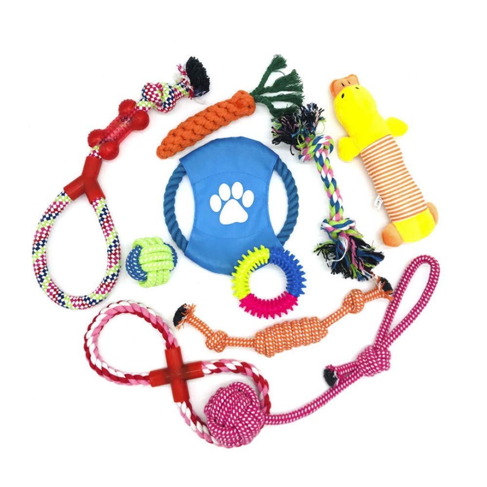 Wefine Puppy Chew Toys - 100% Natural Cotton Rope for Small & Medium Dogs (10 PCS)