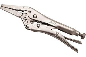 Jetech 6 Inch Locking Pliers Long Nose, Chromium-Vanadium Steel Locking Pliers, Locking Adjustable Vise Grips for Clamping Tw