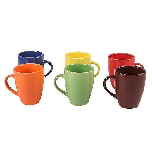 Ceramic Coffee Mugs, Set of 6