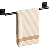 USHOWER Matte Black Towel Bar, 18 Inch Towel Racks for Bathroom Wall Mounted, Heavy Duty Stainless Steel Towel Holder, Easy Installation (Total Length 20 Inch)