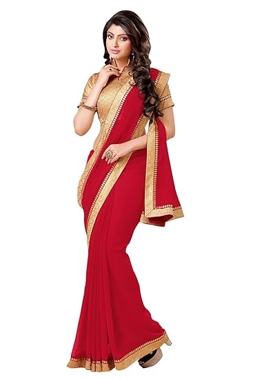 amazon red saree