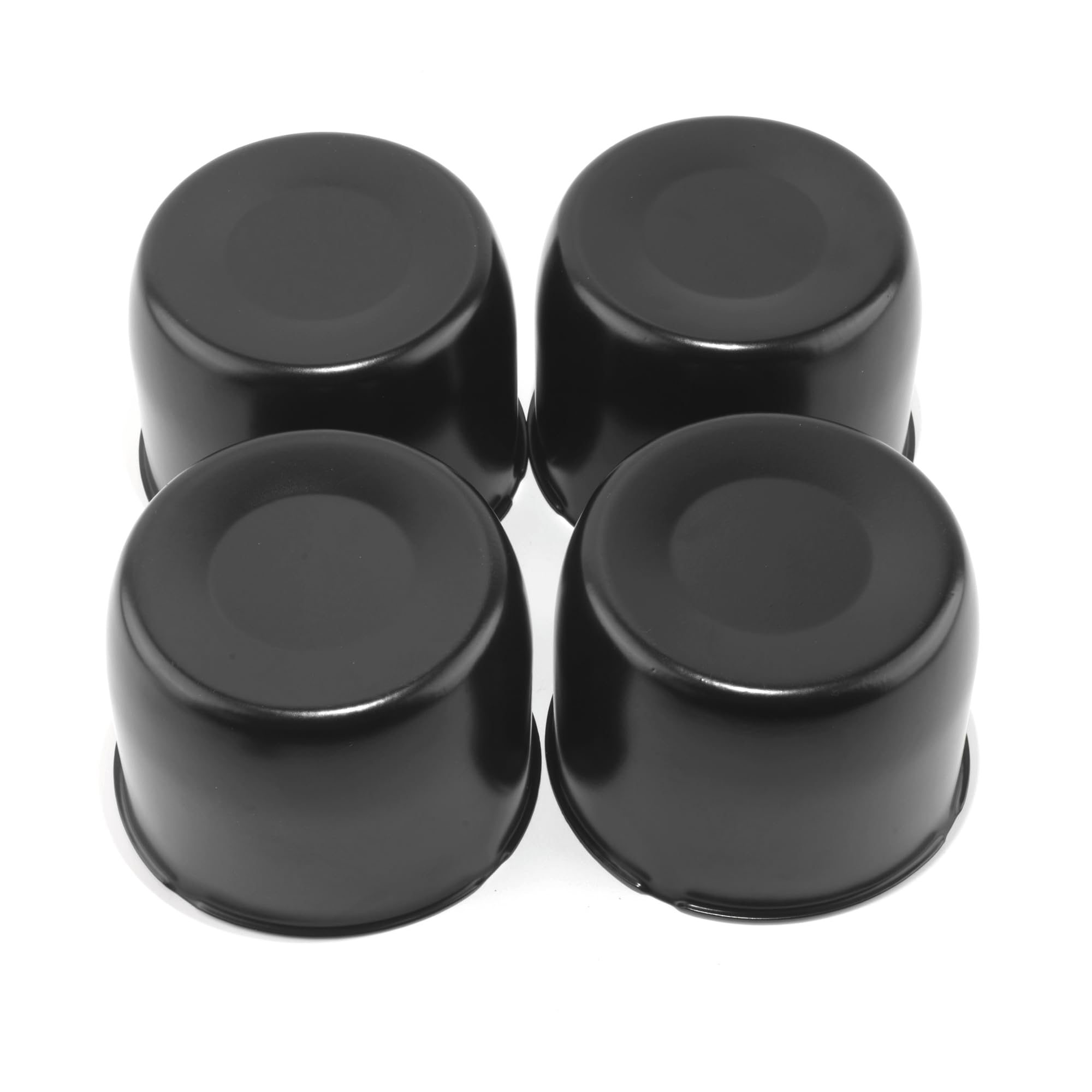 Photo 1 of RTrhinotuning 4 PCS 4.9in Stainless Steels Wheel Center Caps for 4.92in / 125mm Trailer Truck Rim Center Hole, Matte Black Push Through Hub Caps 3.66in High