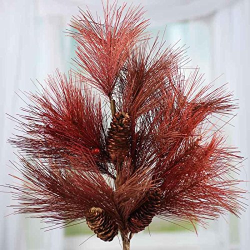 Factory Direct Craft Lovely Metallic Copper Artificial Pine and Pinecone spray for Embellishing Holiday and Home Decor