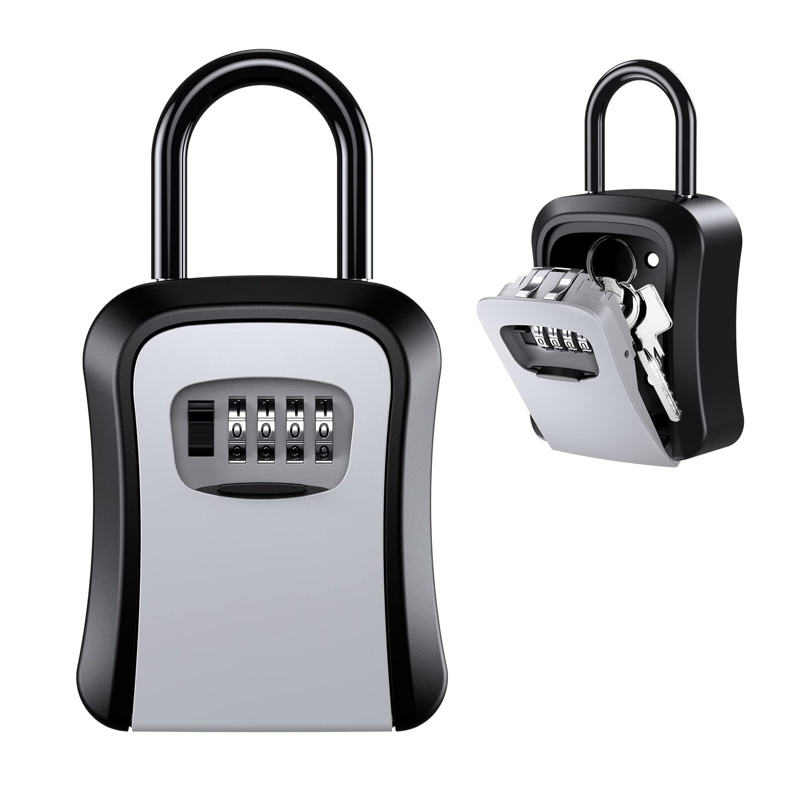 Ankilo Key Lock Box Wall Mounted, Lock Box for House Key, 4 Digit Combination Lockbox for Keys with Resettable Code, Lockbox for Key Storage Outdoor Realtors