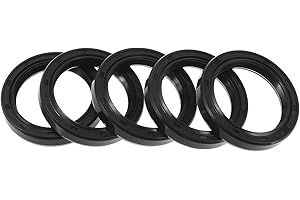 Motoforti Universal Oil Seal TC Double Lip W Steel Spring Seal Ring Rotary Shaft Seal 30x40x7mm High Pressure NBR Rubber Black 5 Pcs